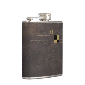 Flasques Cuir Brodé Monogramme Élégant (Droite)