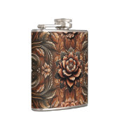 Flasques Cuir Faux Fleuris Vintage en Relief (Droite)