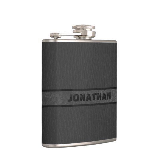 Flasques Cuir noir monogramme (Droite)