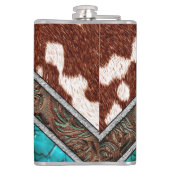 Flasques Cuir occidental Faux Turquoise Mélange Monogramme (Dos)