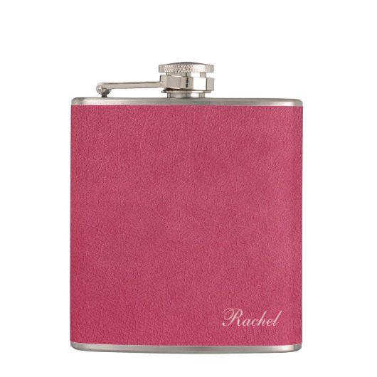 Flasques Cuir rose de Faux (Devant)