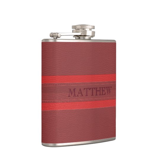 Flasques Cuir rouge monogramme (Droite)