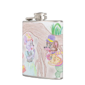 Flasques Custom Kids Artwork, deux mignonnes souris, fleurs (Gauche)