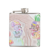 Flasques Custom Kids Artwork, deux mignonnes souris, fleurs (Devant)