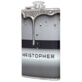 Flasques Custom Name With Dripping Liquid Metal (Gauche)