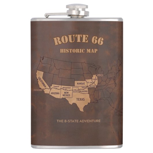 Flasques Custom Route 66 Centennial Map Travel (Devant)