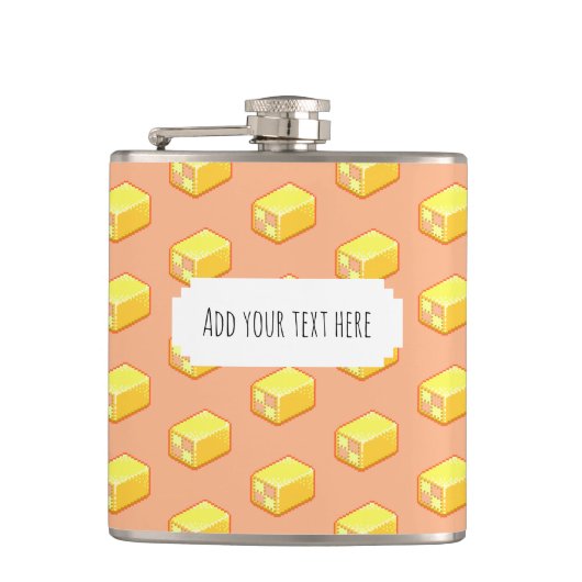 Flasques Cute Battenberg Add Your Own Text Cake Pattern (Devant)