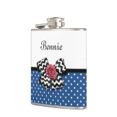 Flasques Cute Bleu Pois Rouge Rose Chevron Bow et nom (Gauche)