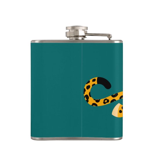 Flasques Cute Cartoon Facétieux Léopard Hip Flask (Dos)