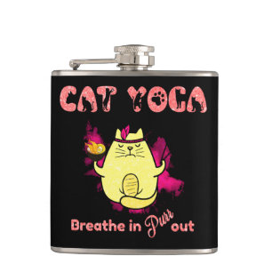 Flasques Cute Cat Yoga - "Respirer, Purr Out"