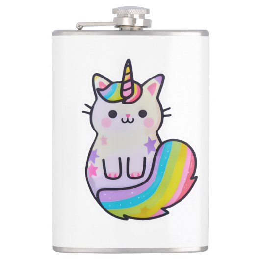 Flasques Cute chat licorne arc-en-ciel (Devant)