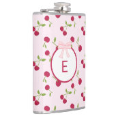 Flasques Cute Cherry Coquette Pink Custom Monogram (Droite)