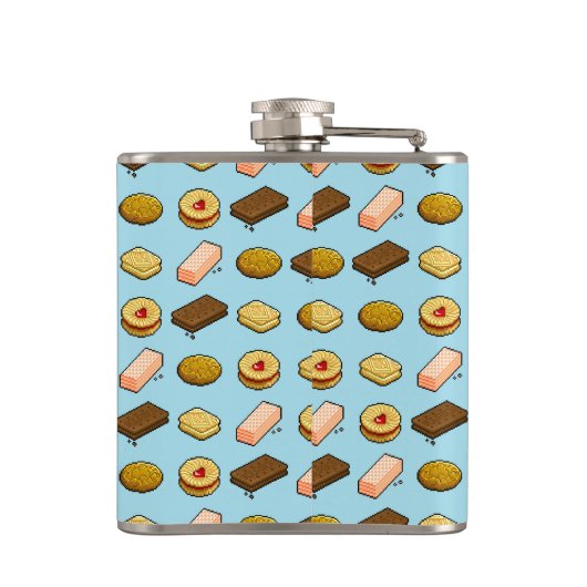 Flasques Cute Cookies Add Your Own Text Pixel Art Pattern (Dos)