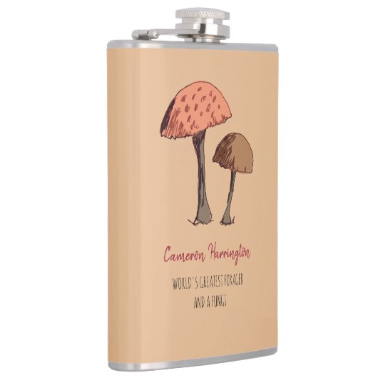 Flasques Cute Funny Mushroom Pun Forager Personnalisé (Droite)