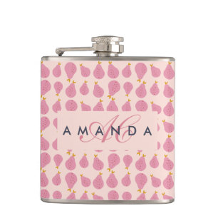 Flasques Cute Girly Feminine Pear Monogramme Cadeaux Initia