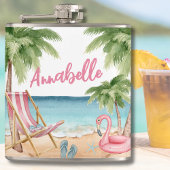 Flasques Cute Girly Tropical Nom de plage
