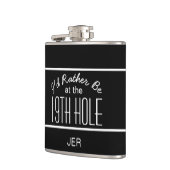 Flasques Cute Golfer 19th Trou Monogrammed Initiales Noir (Gauche)