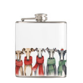 Flasques Cute Greyhounds et Whippets | Chiens en Écharpes (Devant)