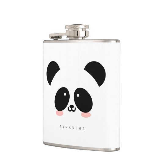 Flasques Cute Kawaii Panda| Ajouter votre nom (Gauche)