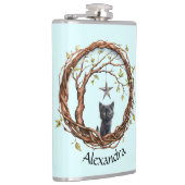 Flasques Cute Kitten noir regarder une étoile (Droite)