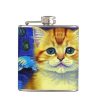 Cute Kitten Starry Night Van Gogh