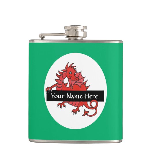 Flasques Cute Little Red Dragon Hip Flask pour personnalise (Devant)