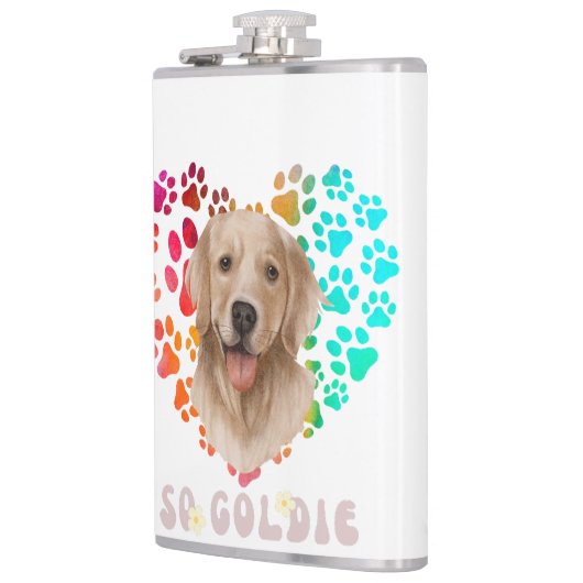 Flasques Cute paw Coeur doré Chien Chien Chien Chien Chien (Gauche)