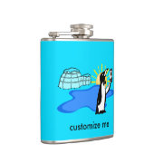 Flasques Cute Penguin Selfie Humour Cool bleu personnalisé (Droite)