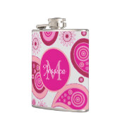 Flasques Cute Pink Paisley Personalised (Gauche)