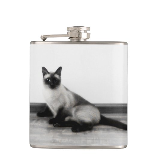 Flasques CUTE Siamese Portrait de chat (Devant)