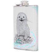 Flasques Cute White Baby Sea Otter , Merry Christmas (Gauche)