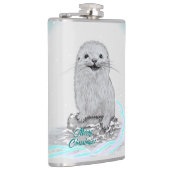 Flasques Cute White Baby Sea Otter , Merry Christmas (Droite)