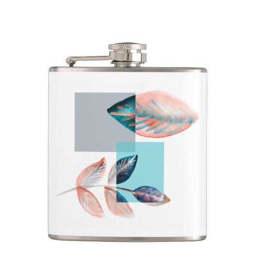 Flasques Cyan Red Leaf (Devant)