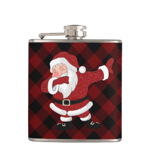 Flasques Dabbing Red Plaid Santa Claus Fun Rustic Buffalo