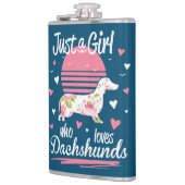 Flasques Dachshund Design, Juste Une Fille Qui Aime Les Dac (Gauche)