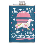 Flasques Dachshund Design, Juste Une Fille Qui Aime Les Dac (Devant)