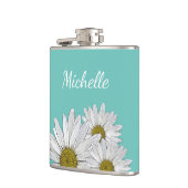 Flasques Daisies modernes Turquoise vert botanique tendance (Gauche)
