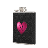 Flasques Damas Noir Et Coeur Rose (Gauche)