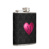 Flasques Damas Noir Et Coeur Rose (Droite)