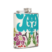 Flasques Damask Floral Patterns Plum Turquoise (Droite)