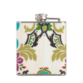 Flasques Damask Floral Patterns Plum Turquoise (Dos)