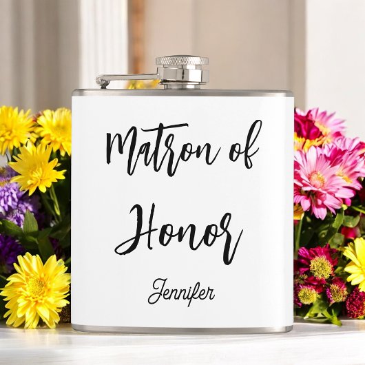 Flasques Dame d'Honneur Mariage Noir Blanc