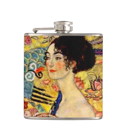 Flasques Dame Gustav Klimt avec ventilateur (Devant)