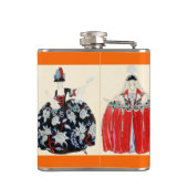 FLASQUES DAME ROCOCO ART DÉCO MODE COSTUME MONOGRAMME (Dos)