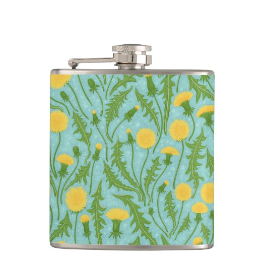 Flasques Dandelions, vert, jaune et bleu (Devant)