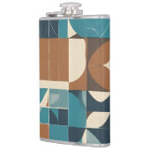 Flasques Dark Blue, Teal, Brown, and Tan Geometric Pattern (Gauche)