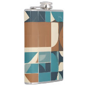 Flasques Dark Blue, Teal, Brown, and Tan Geometric Pattern (Droite)