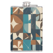Flasques Dark Blue, Teal, Brown, and Tan Geometric Pattern (Dos)