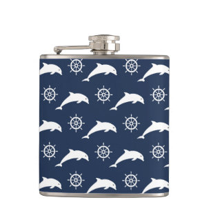 Flasques Dauphins sur le motif de défilé