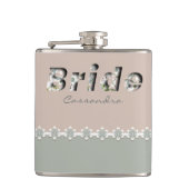 Flasques Debossé 3D Adorable Retro Green Bride blanche (Devant)